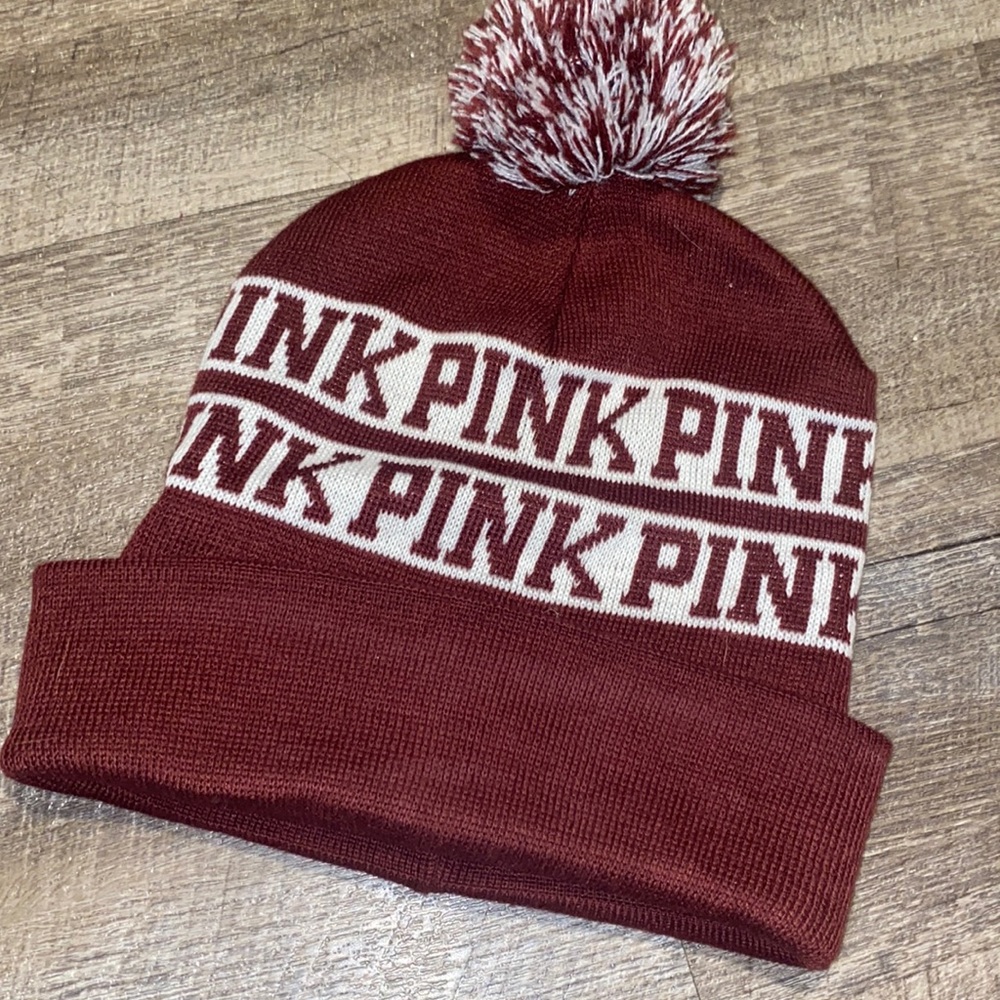 Victoria Secret PINK maroon beanie
